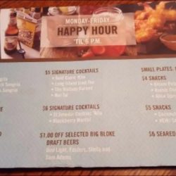 Outback steakhouse happy hour drinks